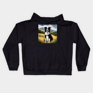 Border Collie in the Countryside Kids Hoodie